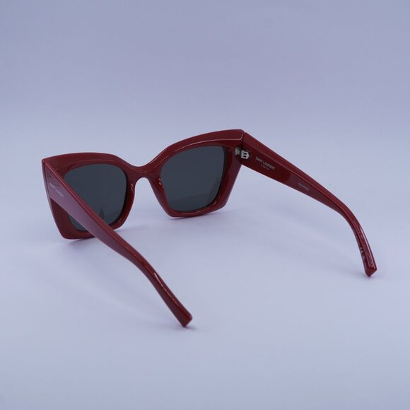 Saint Laurent SL552 010 Sunglasses Red Cat Eye Frame, Grey Lenses - Picture 3 of 11